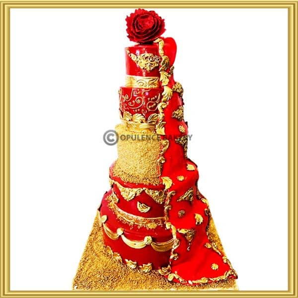 Buy Red and White Wedding Cake Online With delivery in Lahore